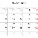 March 2019 Calendar USA With Holidays