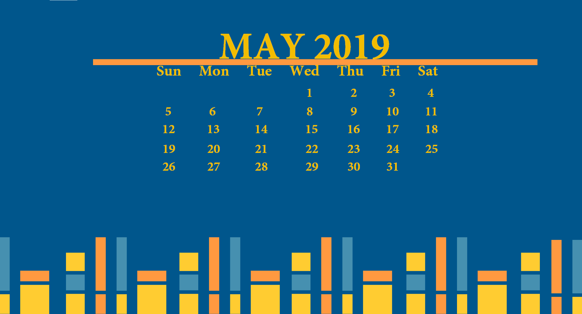 May 2019 Desktop Wallpaper With Calendar