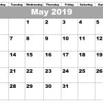 May Printable 2019 Calendar PDF