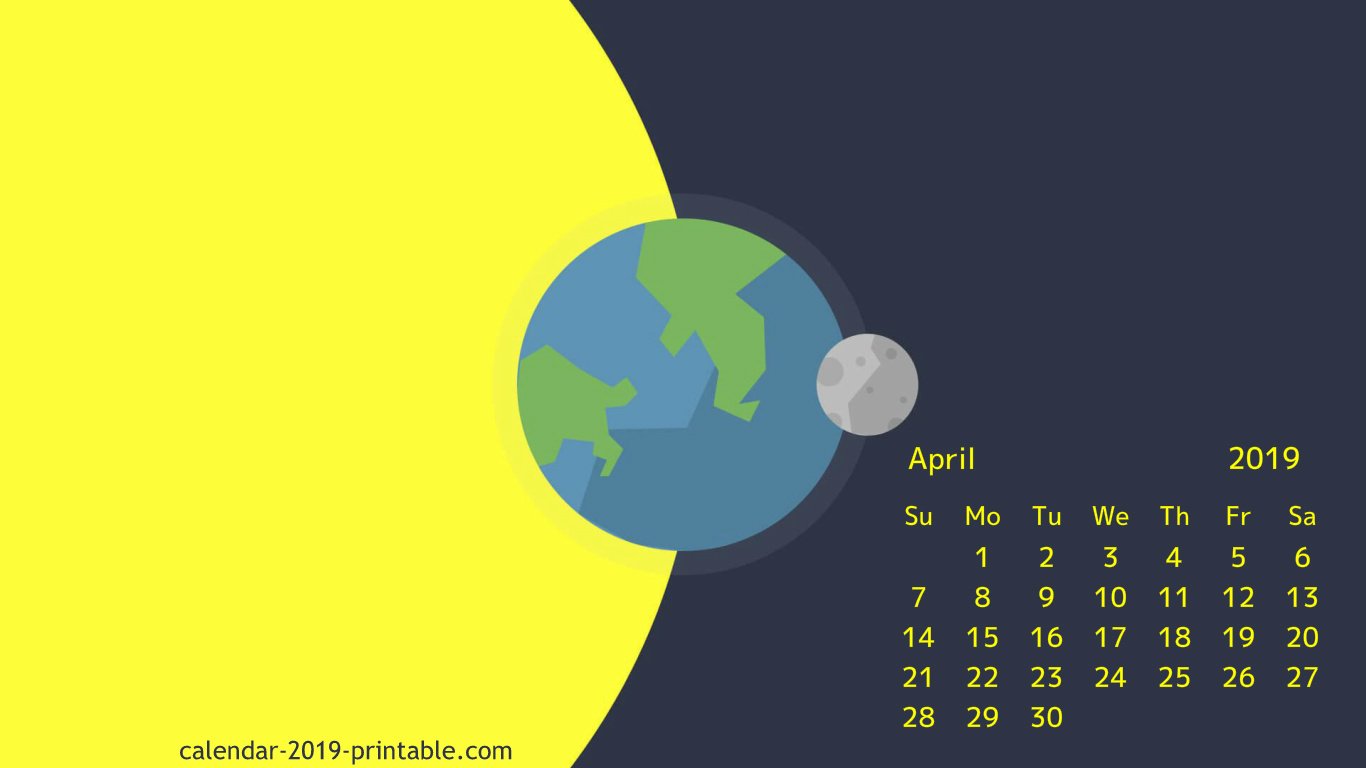 April 2019 Desktop Calendar HD Wallpaper