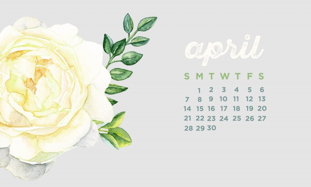 April 2019 Desktop Calendar Wallpaper