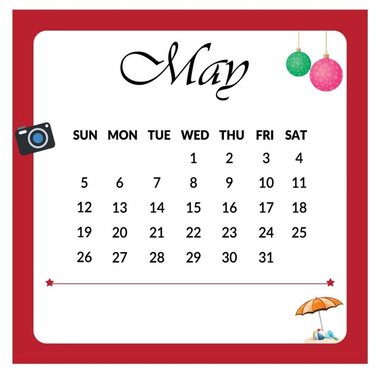 Cute May 2019 Calendar Designs