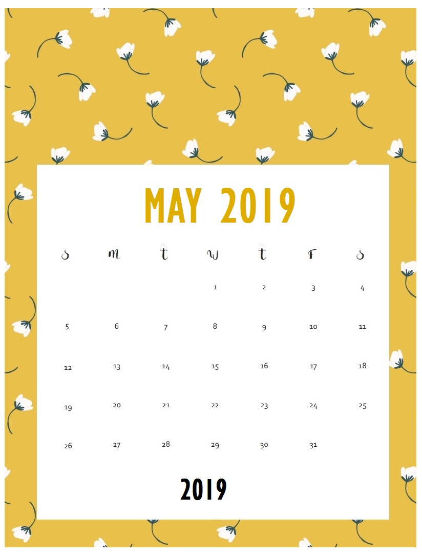 Free Printable May 2019 Calendar