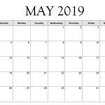 May 2019 Calendar Excel