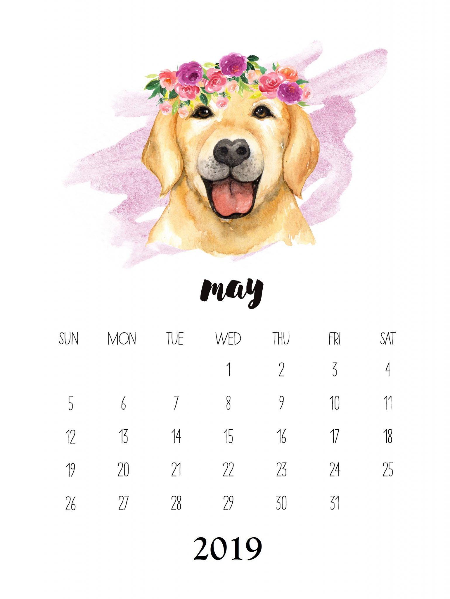 May 2019 Kids Wall Calendar
