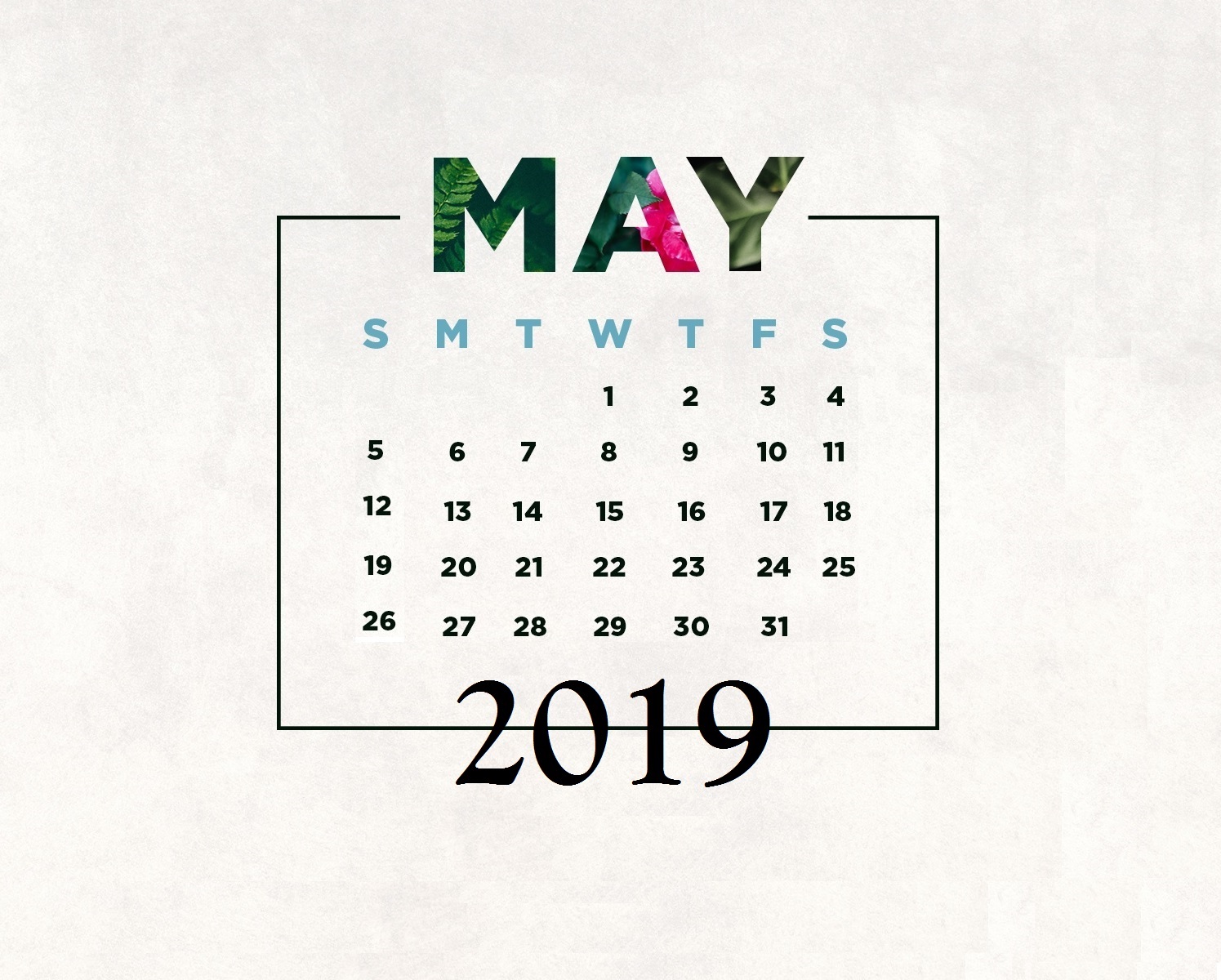 May 2019 Wall Calendar