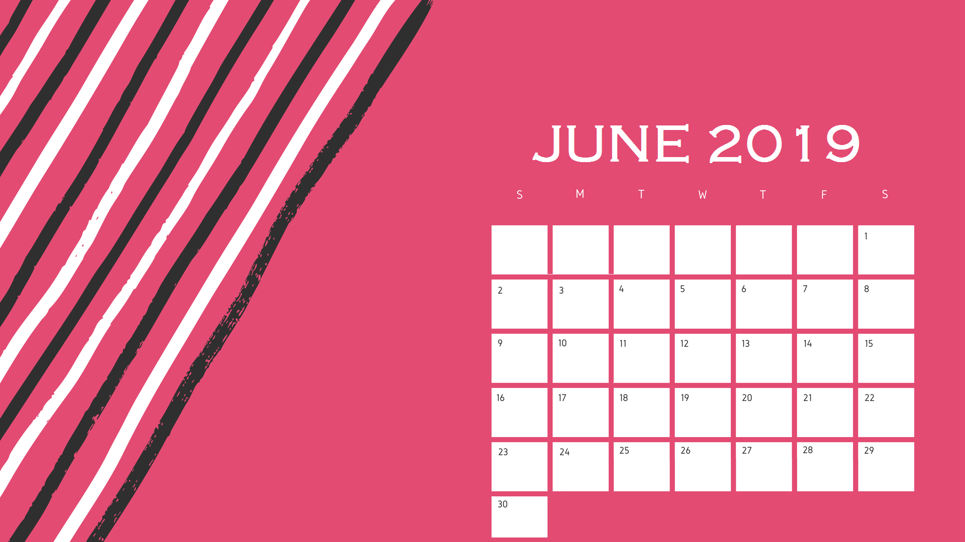 Best June 2019 Calendar Design