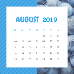 Cute August Calendar 2019