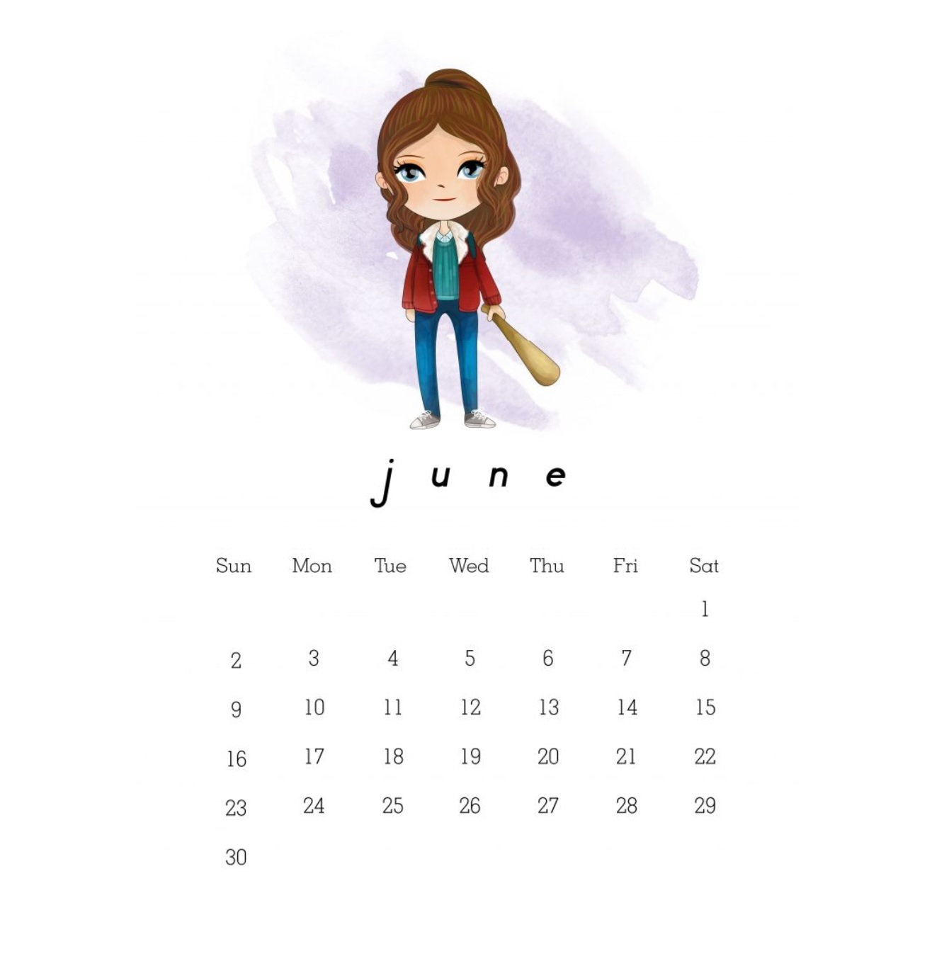 Cute June 2019 Calendar Templates