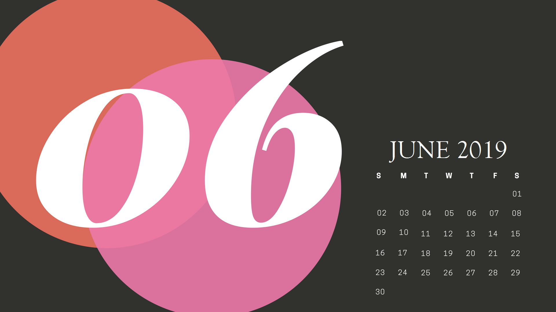 Cute June 2019 Printable Calendar