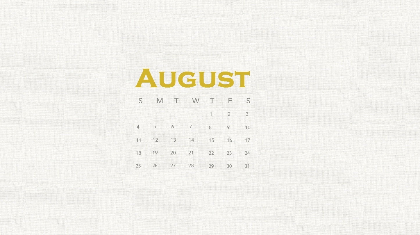 Free August 2019 Calendar Design