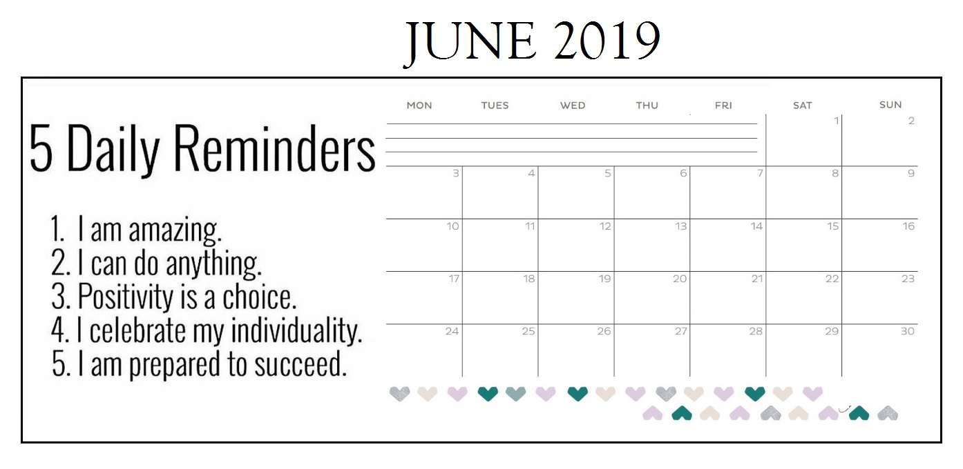 Inspiring June 2019 Calendar For Desk