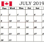 July 2019 Canada Federal Holidays