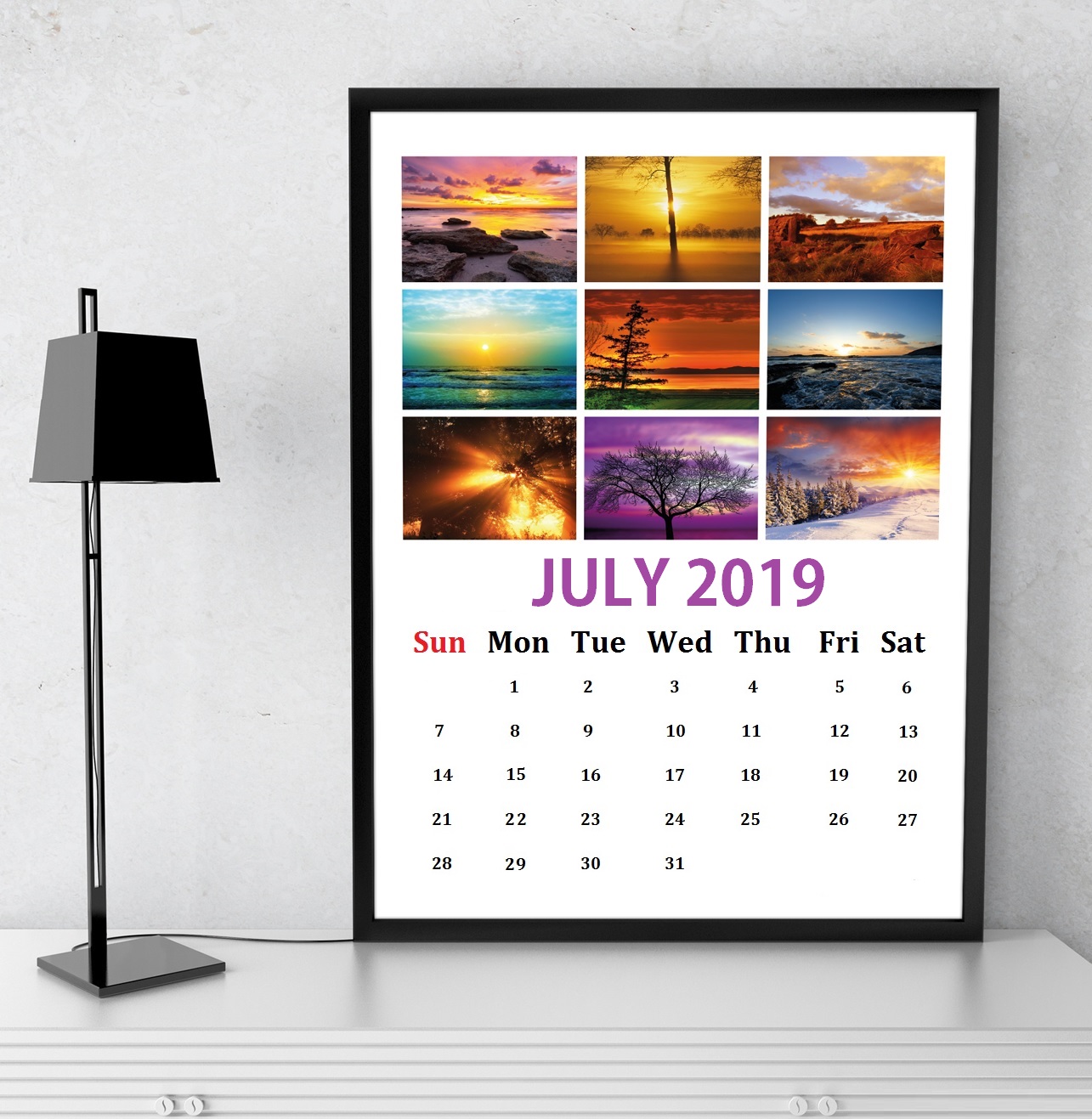 July 2019 Wall Calendar Design