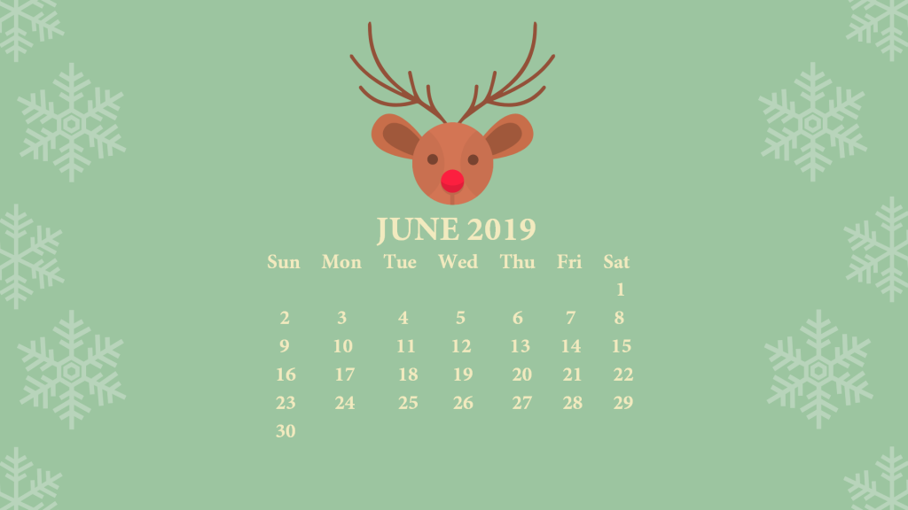 June 2019 Desktop Calendar Wallpaper