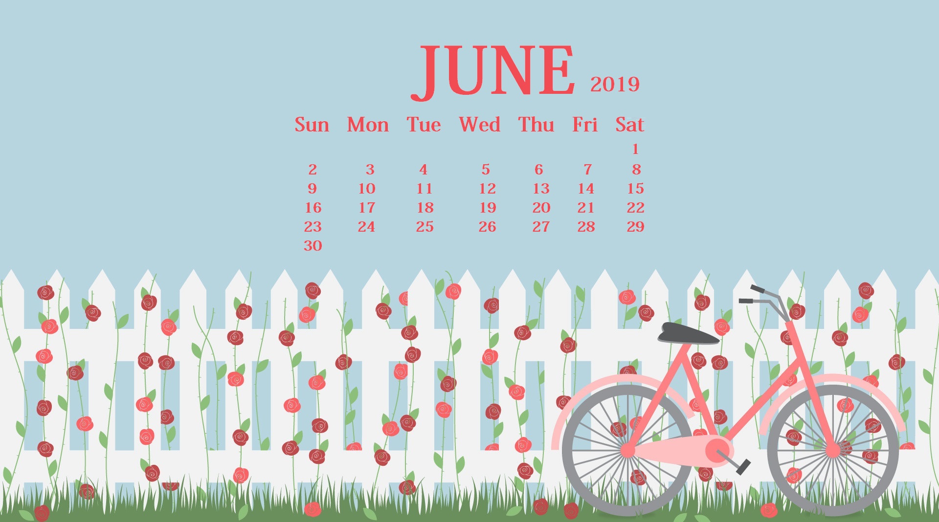 June 2019 Desktop Wallpaper Calendar