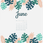 June 2019 Floral Calendar Wallpaper