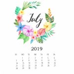 Print Floral July 2019 Calendar Template