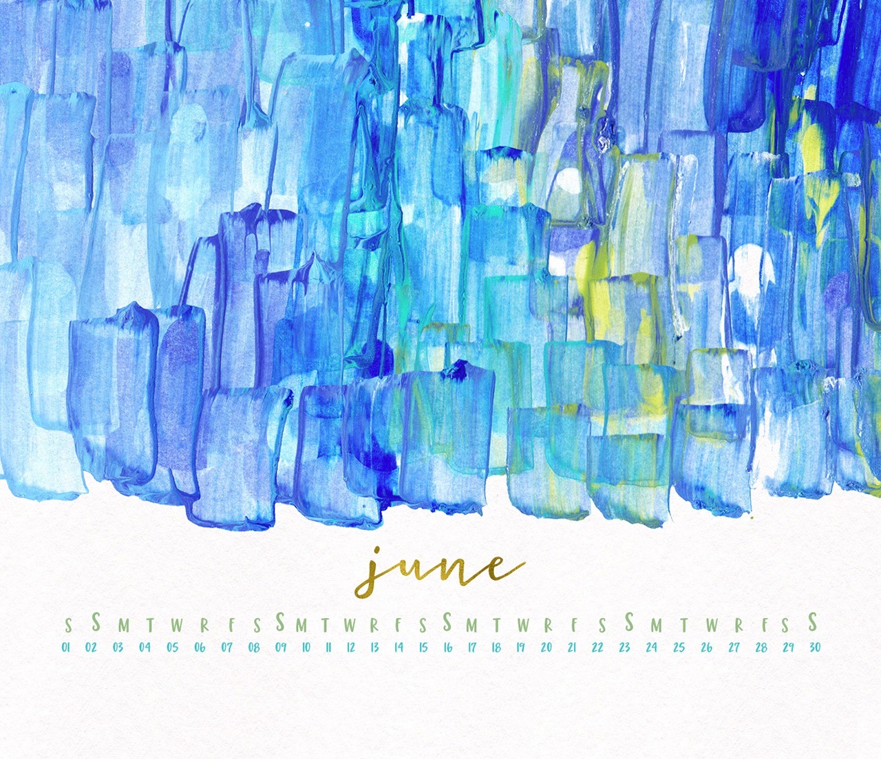 Watercolor June 2019 Calendar Wallpaper
