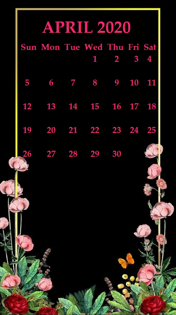 iPhone April 2020 Calendar Wallpaper
