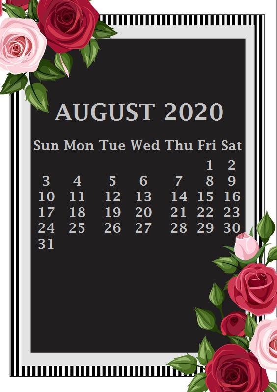 iPhone August 2020 Calendar Wallpaper