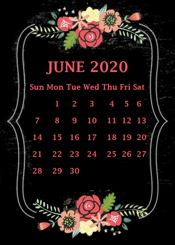 iPhone June 2020 Calendar Wallpaper
