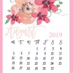 August 2019 Floral Desk Calendar