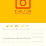 Editable August 2019 Wall Calendar