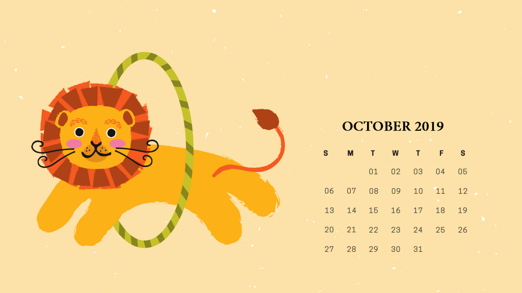 Beautiful October 2019 Calendar Wallpaper