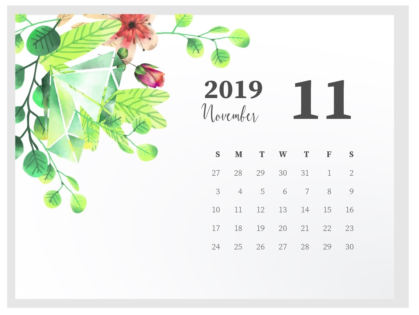 Best November 2019 Calendar