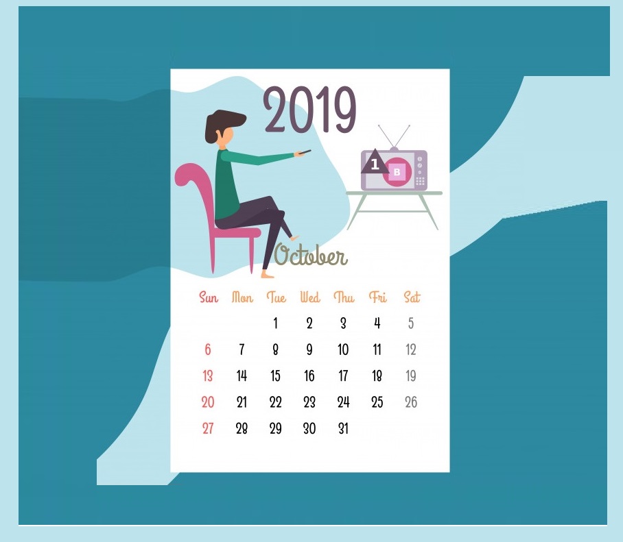 Best October 2019 Desk Calendar