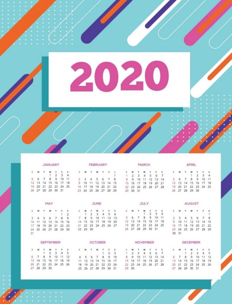 2020 Yearly Calendar Printable - Free Printable Calendar Templates