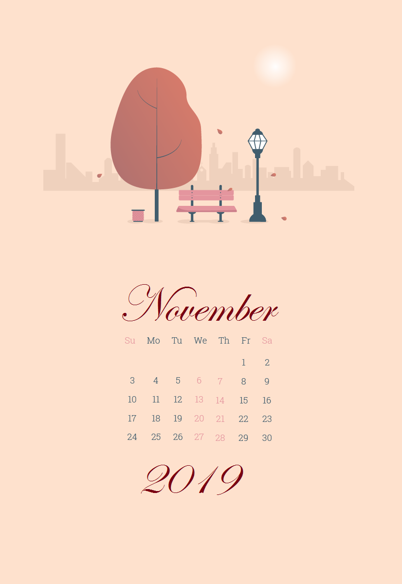 Cute November 2019 iPhone Wallpaper