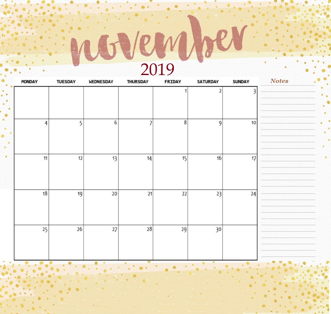 Free November 2019 Desk Calendar