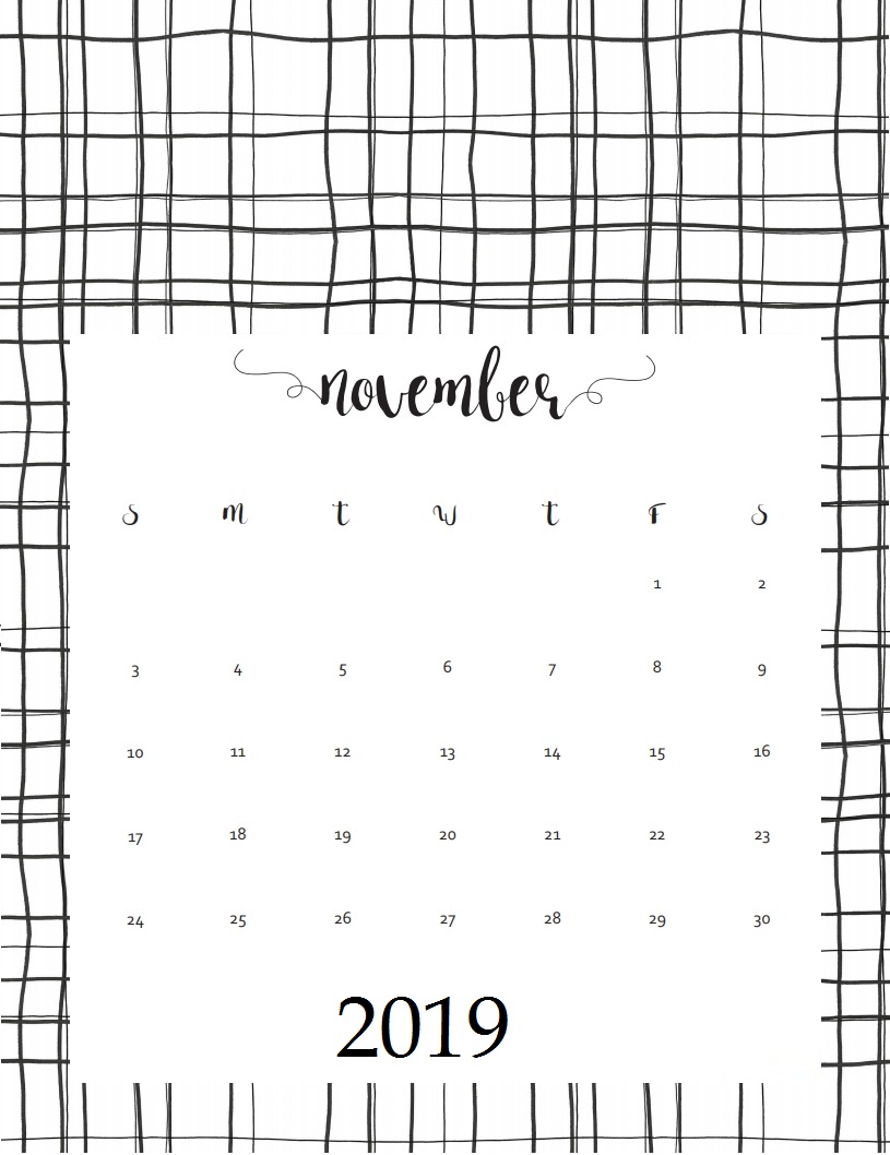 Free November 2019 Wall Calendar