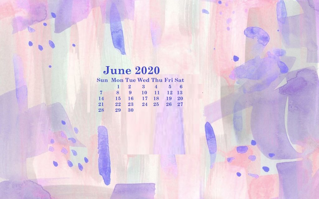 June 2020 Desktop wallpaper calendar