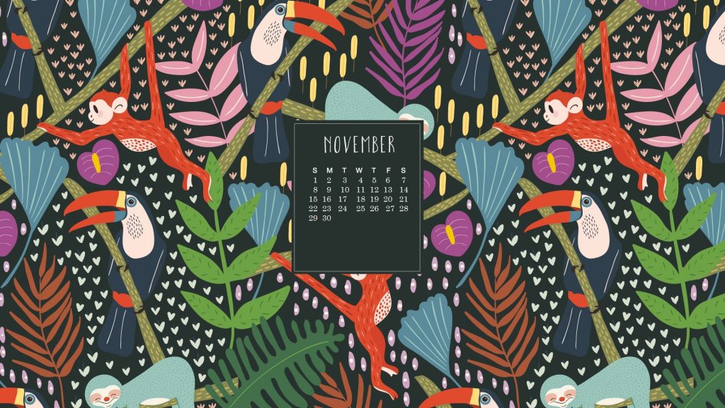 November 2020 Desktop Wallpaper Calendar