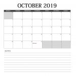 October 2019 Blank Calendar Planner