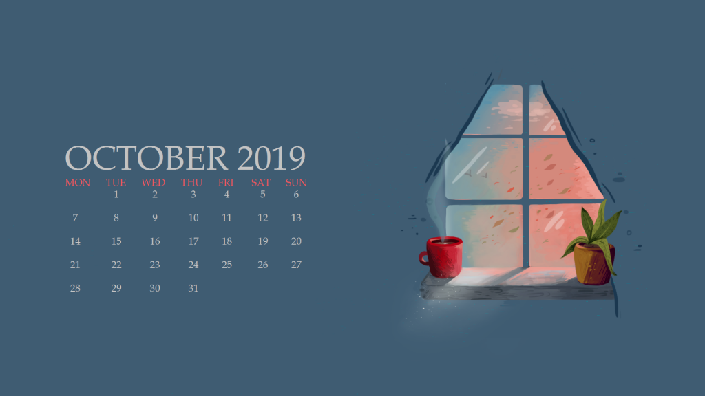 October 2019 Calendar For Desktop