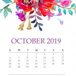 October 2019 Floral Wall Calendar