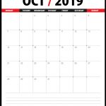 October 2019 Office Desk Calendar