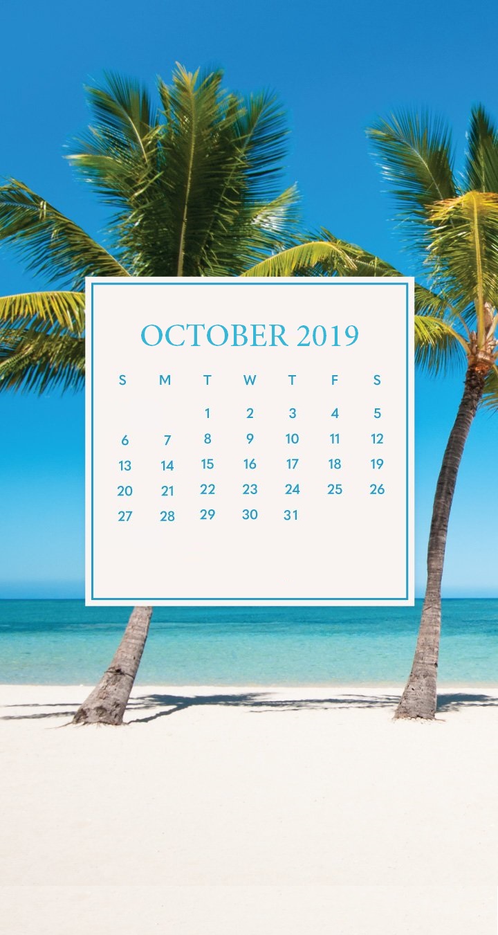 October 2019 iPhone Calendar Wallpaper