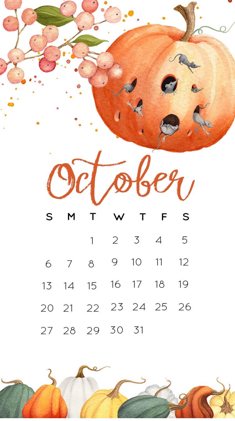 iPhone Wallpaper October 2019 Calendar