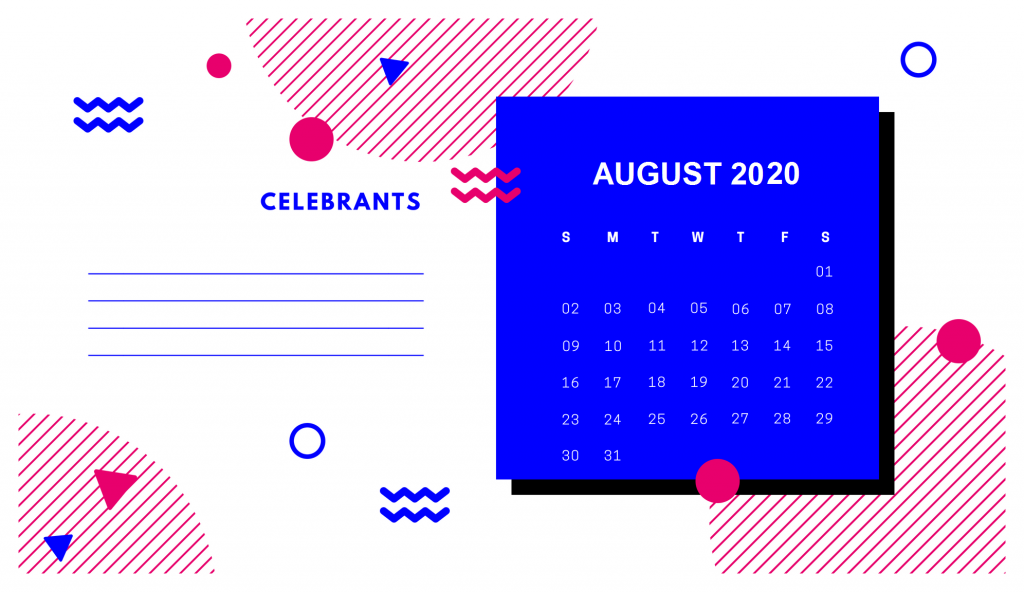 August 2020 Desk Calendar