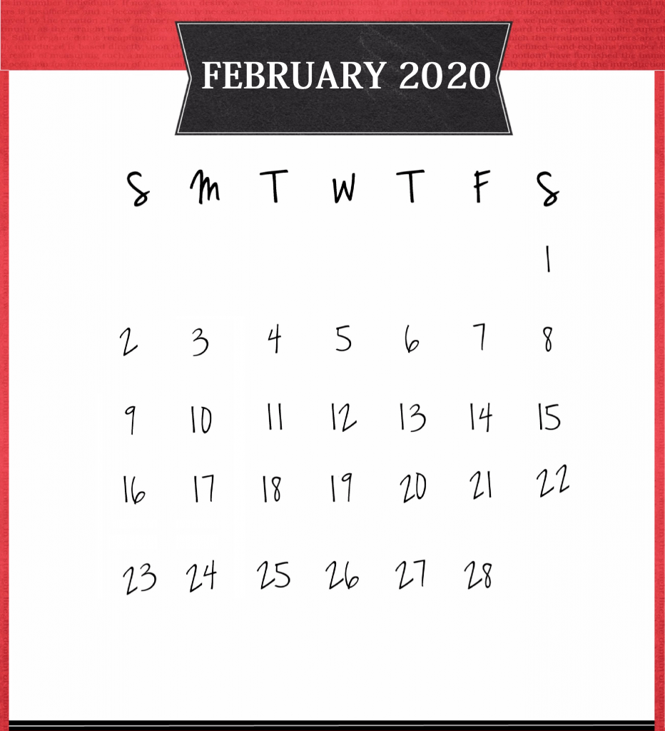 Best February 2020 Wall Calendar