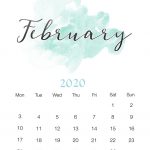 Best Watercolor February 2020 Calendar