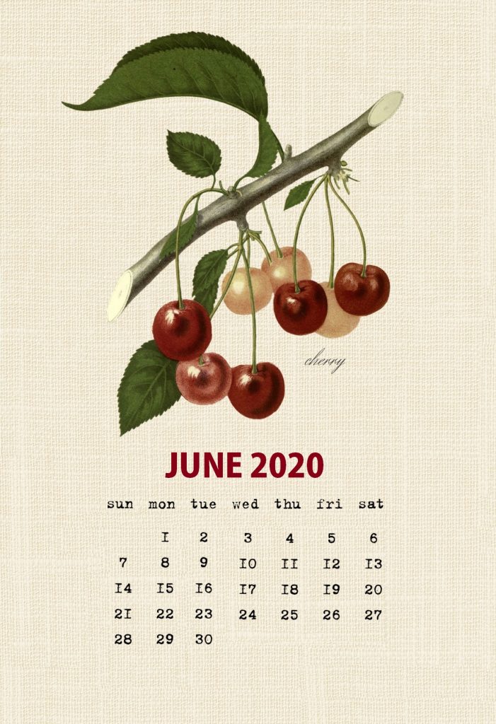 Botanical Fruit June 2020 Calendar