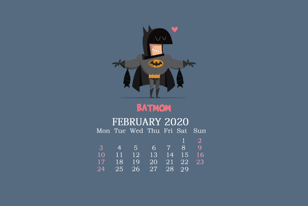Desktop February 2020 Calendar
