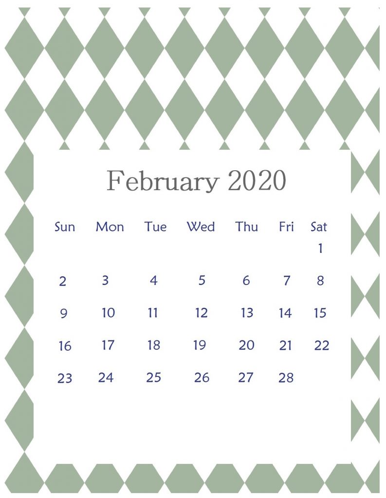 Editable February 2020 Office Table Calendar