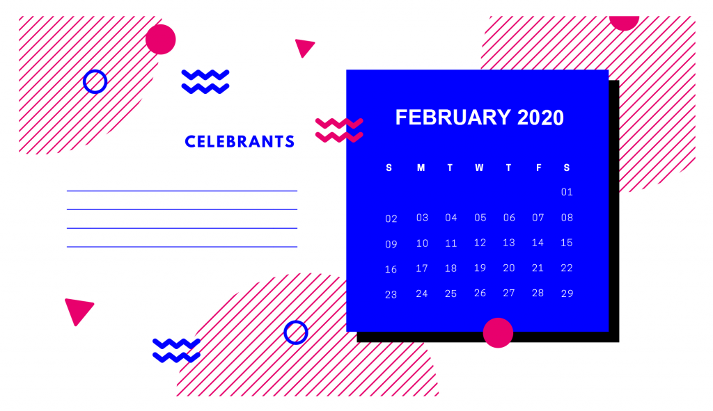 February 2020 Desk Calendar